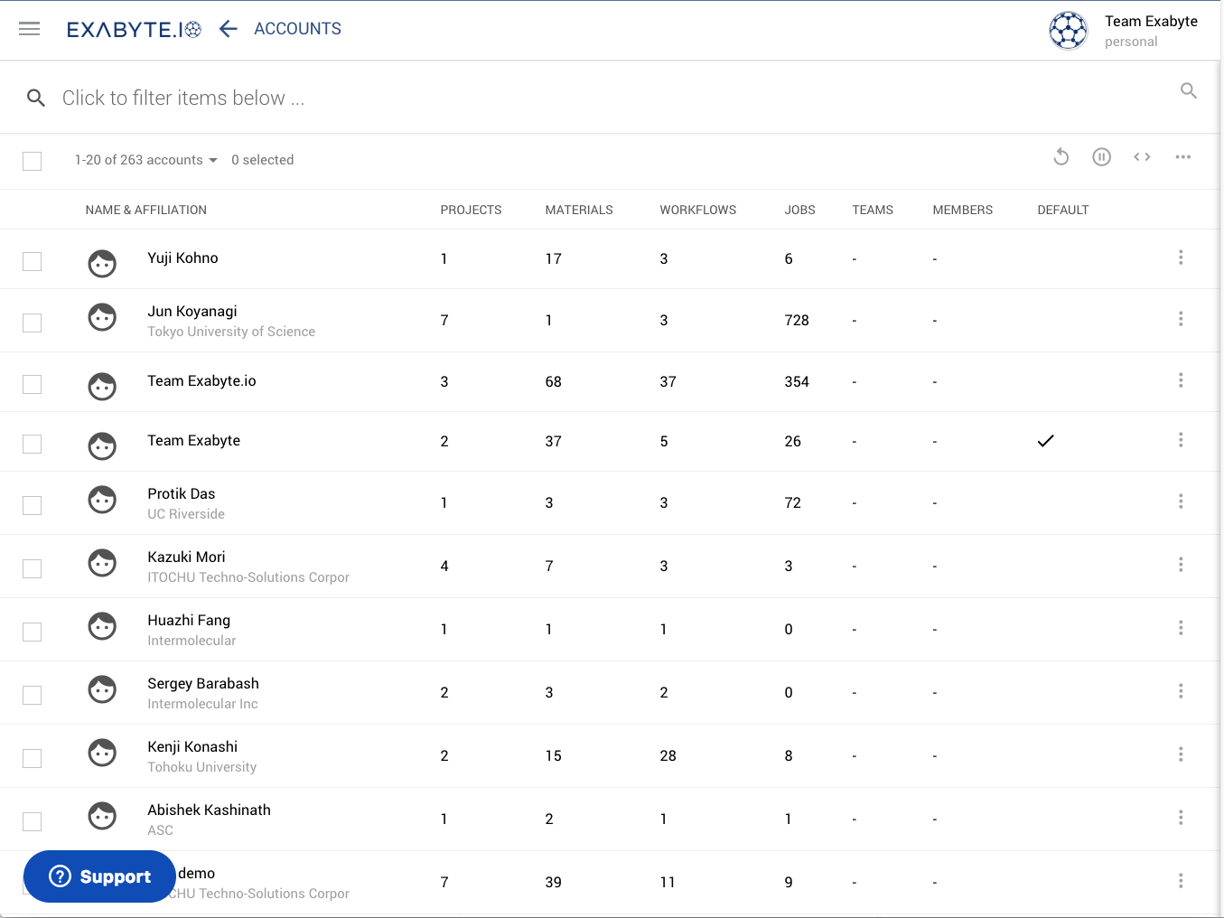 Accounts Explorer
