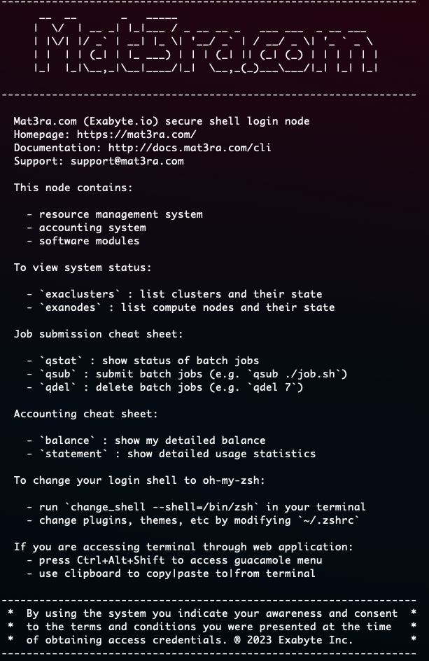 CLI splash