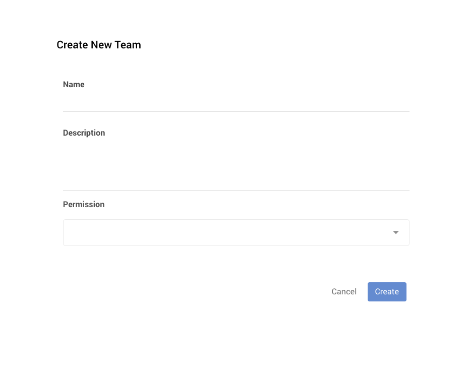 Create New Team
