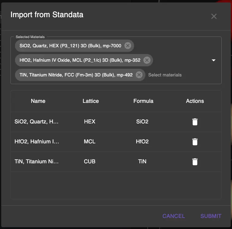 Standata Import