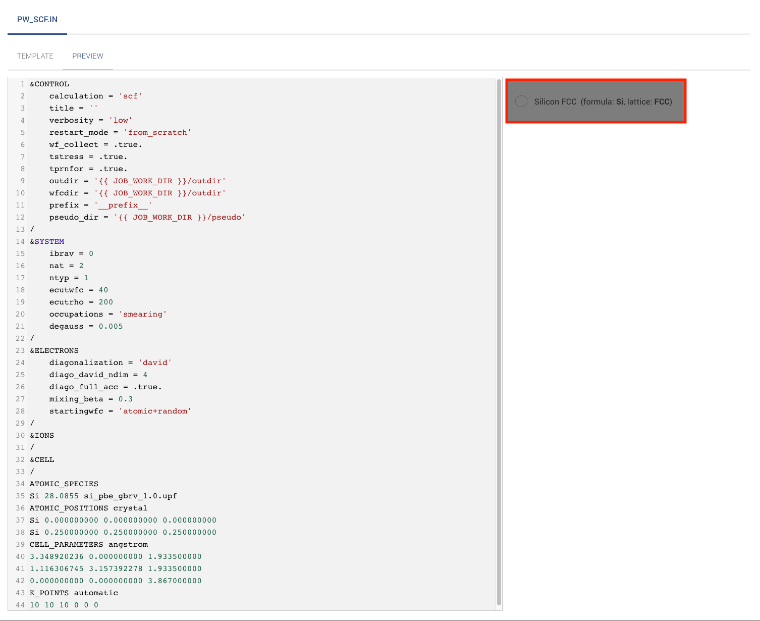 "Input Preview"