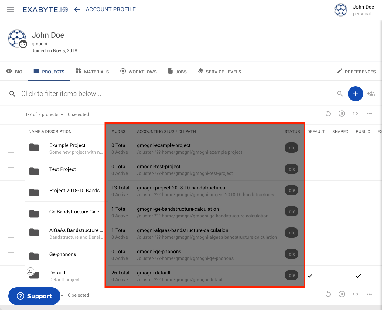 Projects Explorer